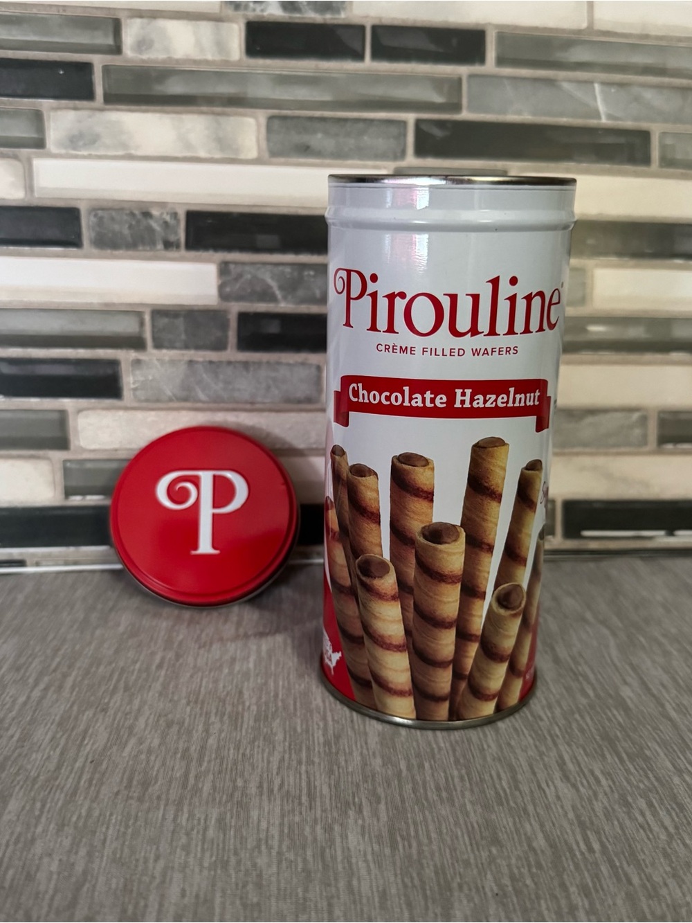 Pirouline Wafer Empty Collectible Storage Decor Tin Canister